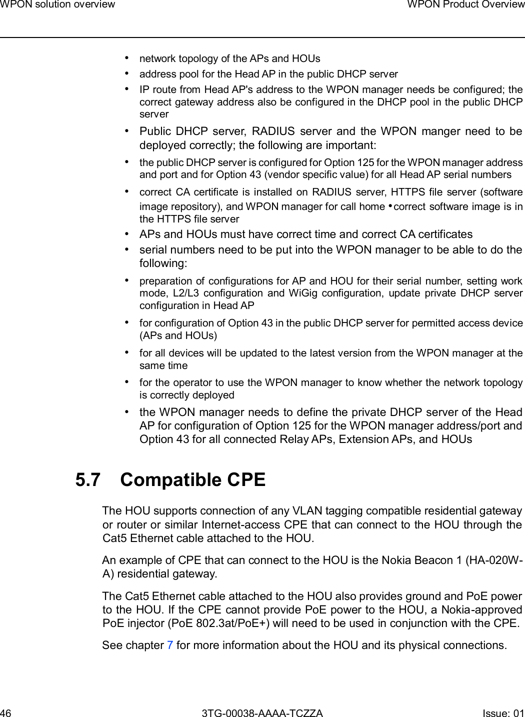 Page 46 of Nokia Bell 7577WPONAPAC WPON User Manual WPON Product Overview