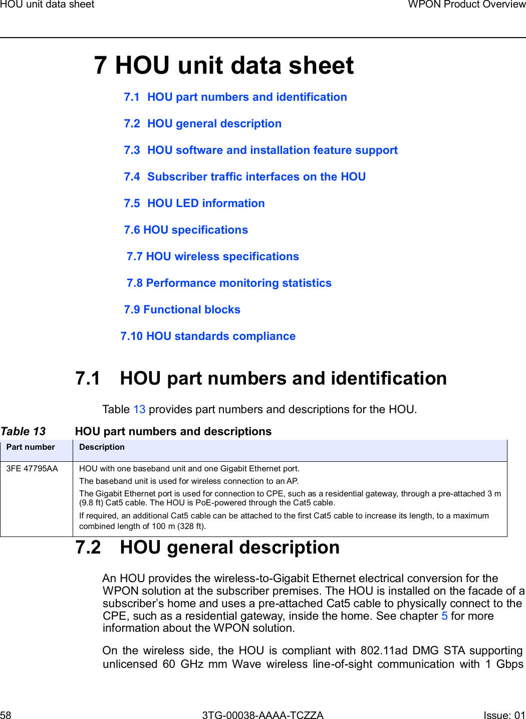 Page 58 of Nokia Bell 7577WPONAPAC WPON User Manual WPON Product Overview