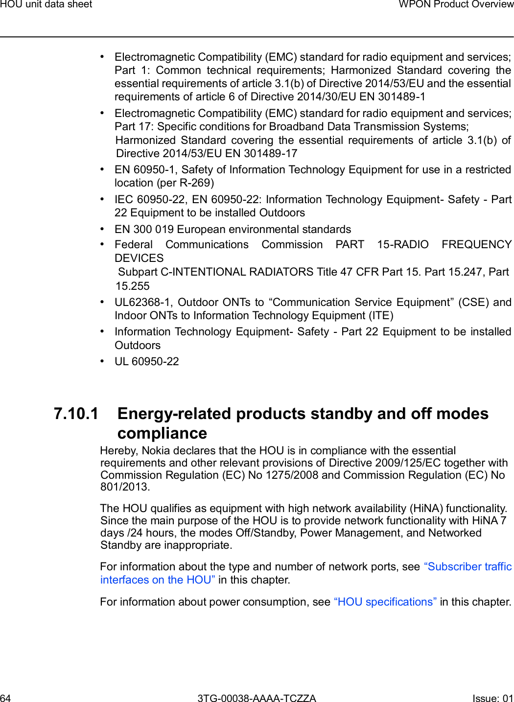 Page 64 of Nokia Bell 7577WPONAPAC WPON User Manual WPON Product Overview