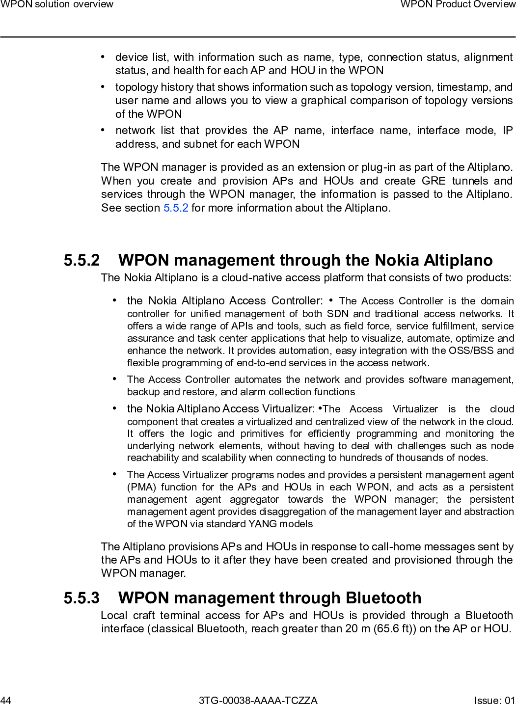 Page 44 of Nokia Bell 7577WPONAPDC WPON User Manual WPON Product Overview