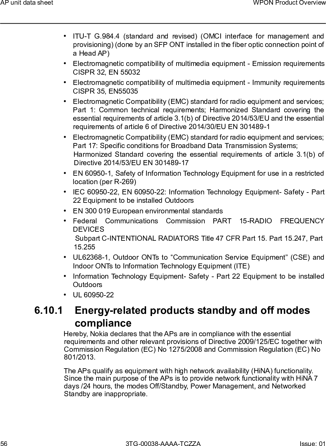 Page 56 of Nokia Bell 7577WPONAPDC WPON User Manual WPON Product Overview