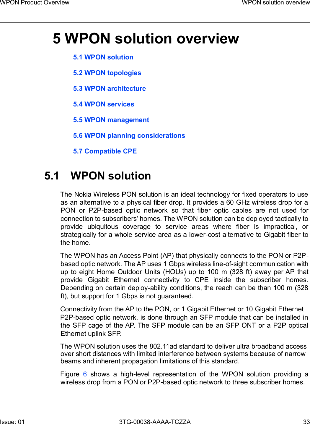 Page 33 of Nokia Bell 7577WPONAPED WPON User Manual WPON Product Overview
