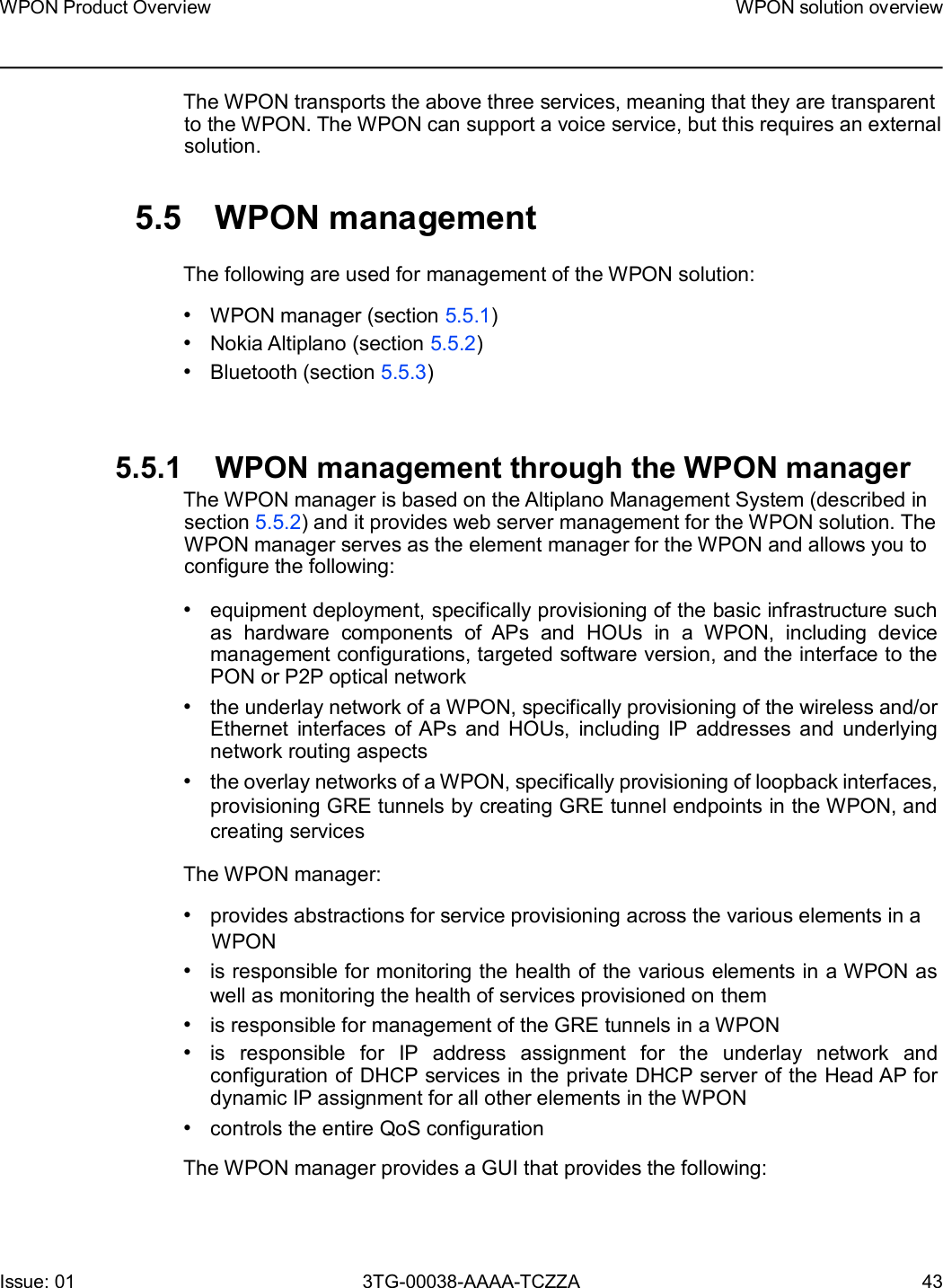 Page 43 of Nokia Bell 7577WPONAPED WPON User Manual WPON Product Overview