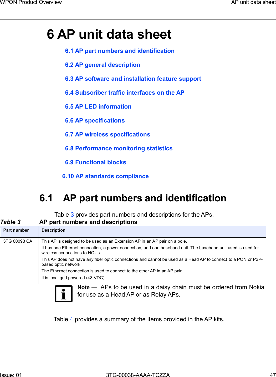 Page 47 of Nokia Bell 7577WPONAPED WPON User Manual WPON Product Overview