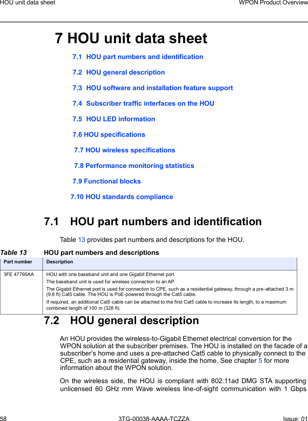 Page 58 of Nokia Bell 7577WPONAPED WPON User Manual WPON Product Overview