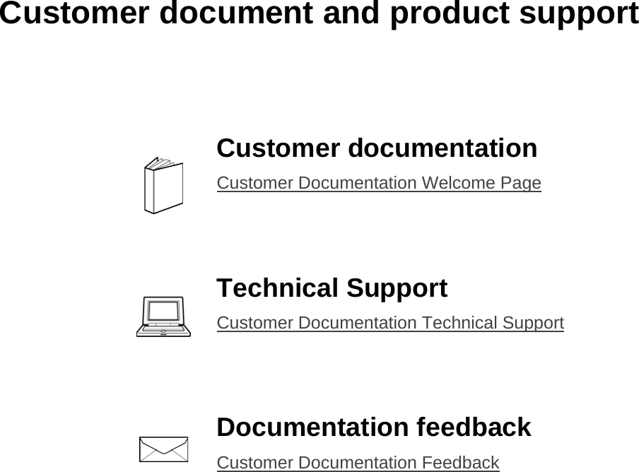 Customer document and product supportCustomer documentationCustomer Documentation Welcome PageTechnical SupportCustomer Documentation Technical SupportDocumentation feedbackCustomer Documentation Feedback