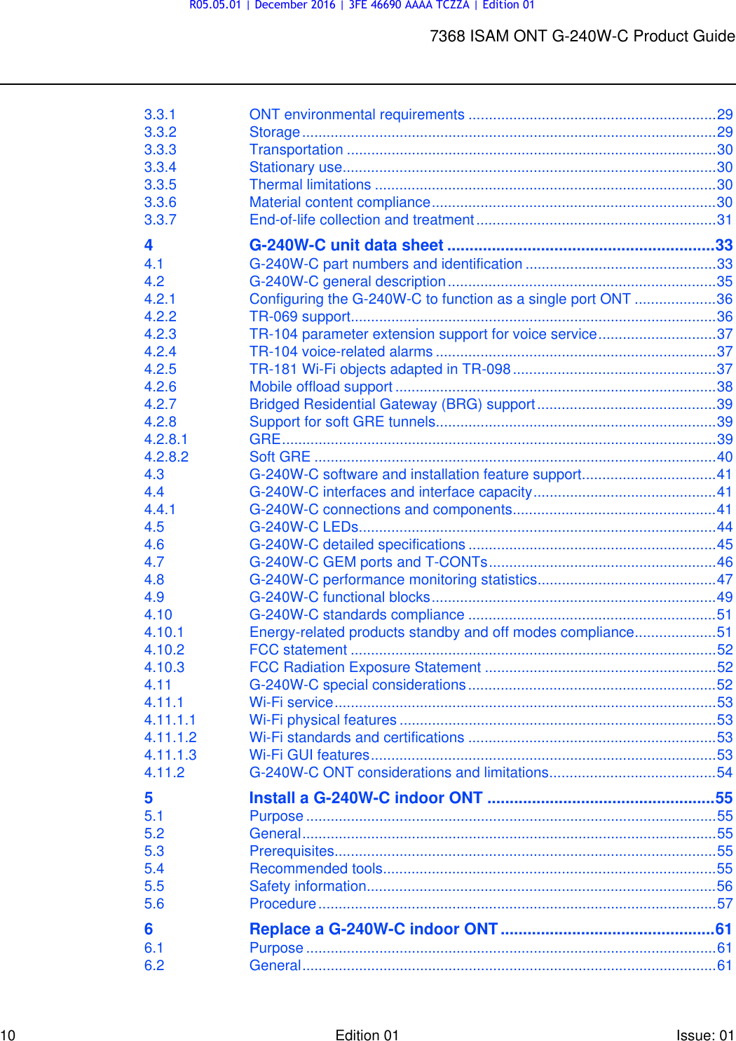 Page 10 of Nokia Bell G240W-C GPON ONU User Manual 7368 ISAM ONT G 240W B Product Guide