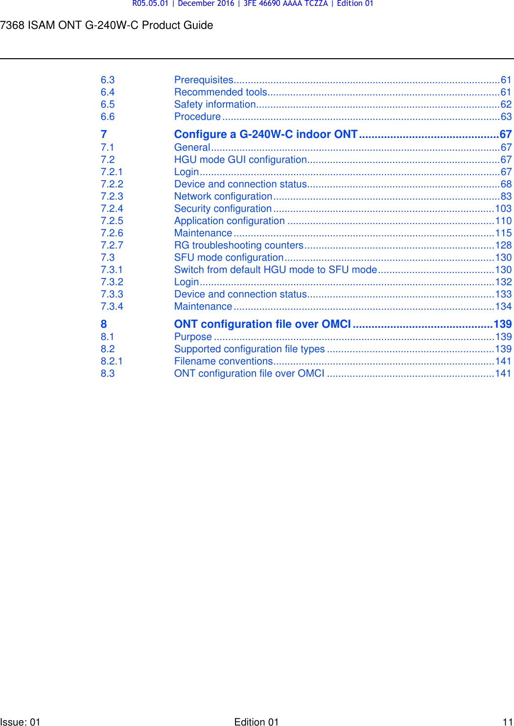 Page 11 of Nokia Bell G240W-C GPON ONU User Manual 7368 ISAM ONT G 240W B Product Guide