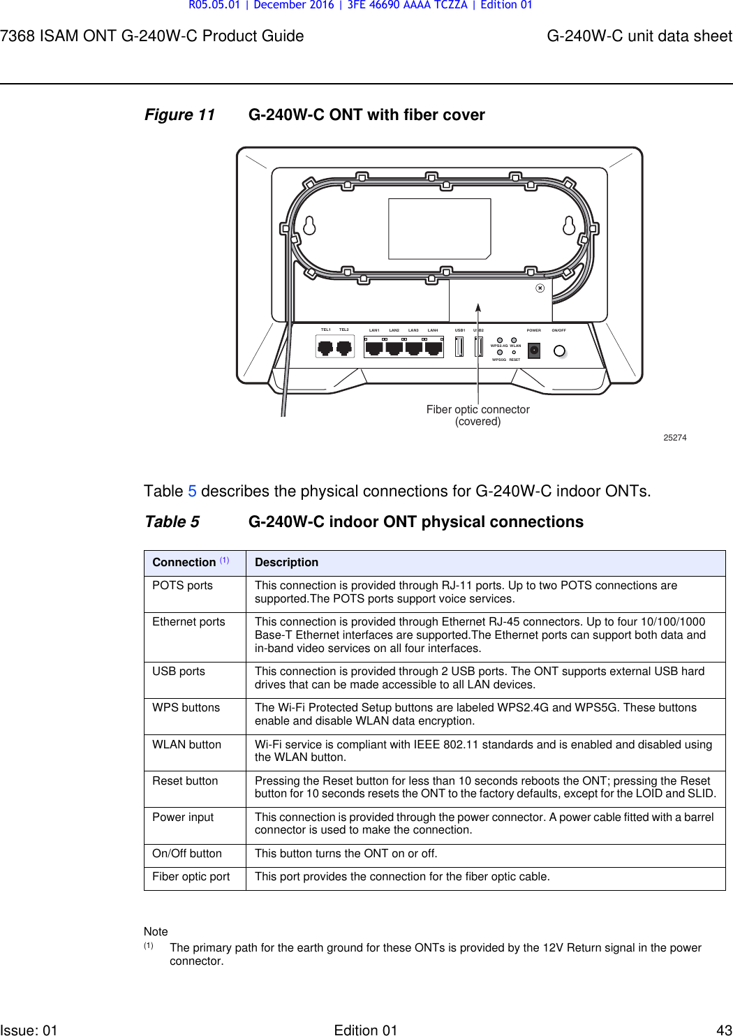 Page 43 of Nokia Bell G240W-C GPON ONU User Manual 7368 ISAM ONT G 240W B Product Guide