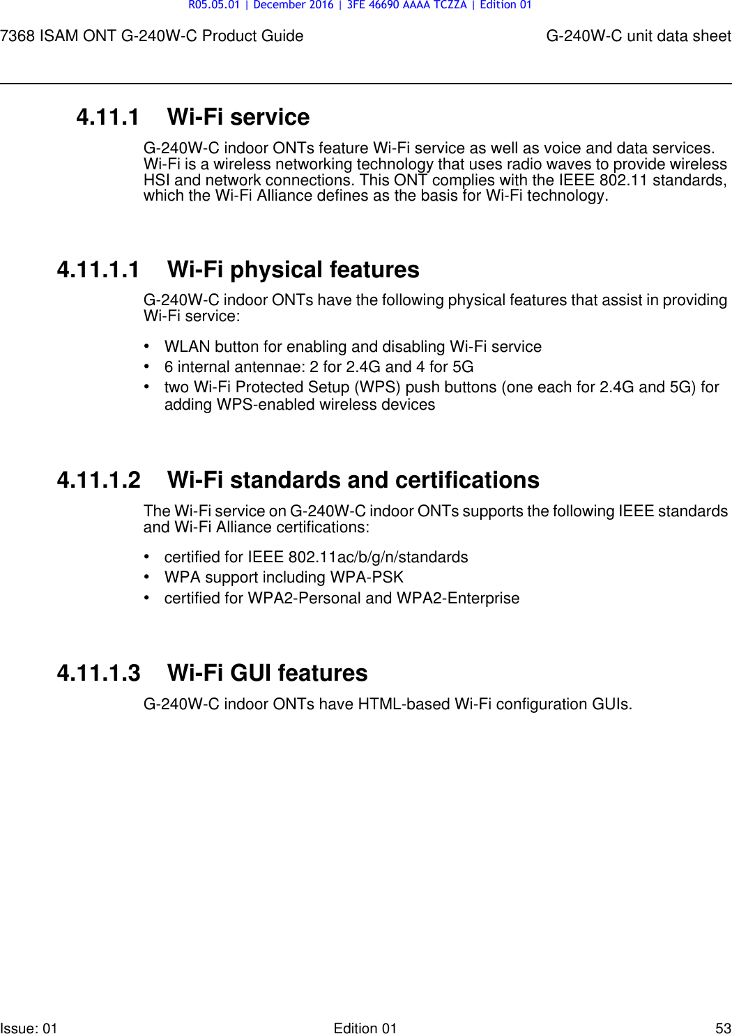 Page 53 of Nokia Bell G240W-C GPON ONU User Manual 7368 ISAM ONT G 240W B Product Guide