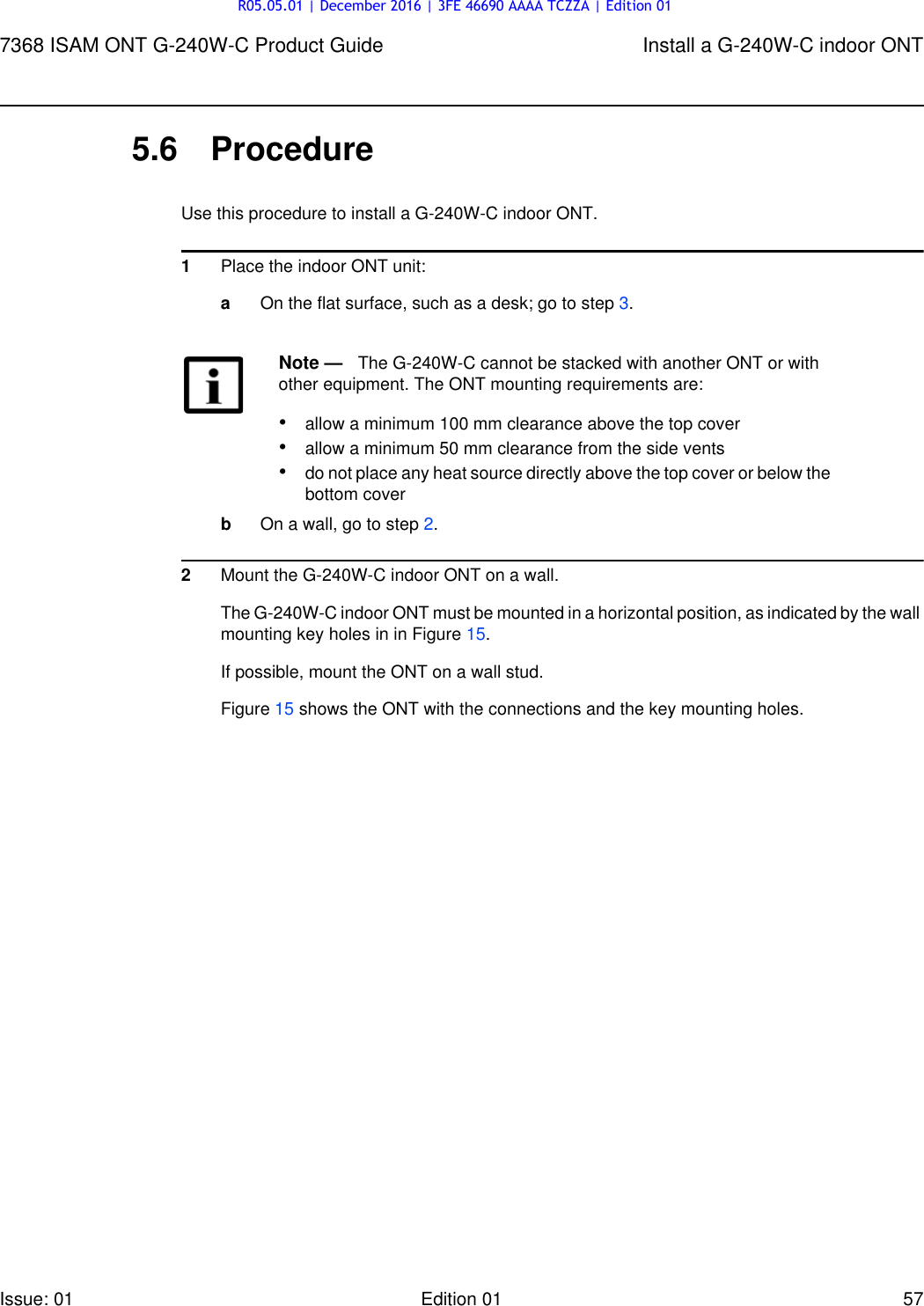 Page 57 of Nokia Bell G240W-C GPON ONU User Manual 7368 ISAM ONT G 240W B Product Guide