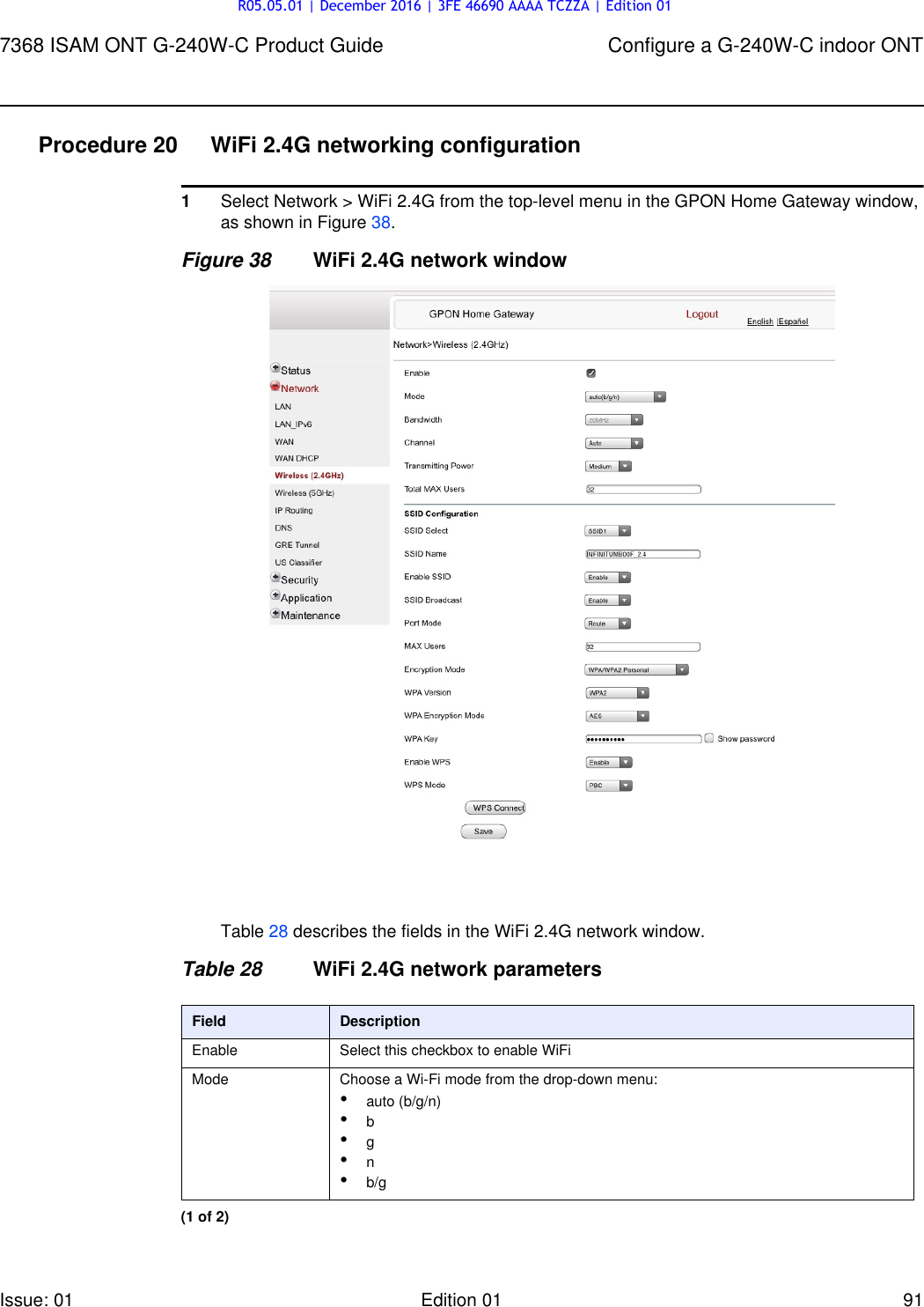 Page 91 of Nokia Bell G240W-C GPON ONU User Manual 7368 ISAM ONT G 240W B Product Guide