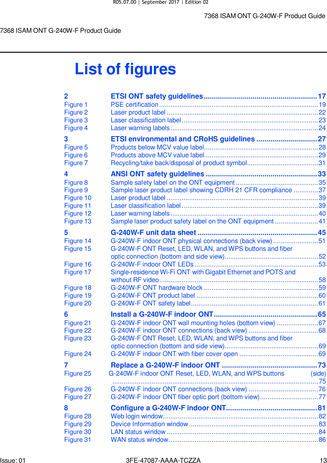Page 11 of Nokia Bell G240WFV2 7368 ISAM GPON ONU User Manual 7368 ISAM ONT G 240W F Product Guide