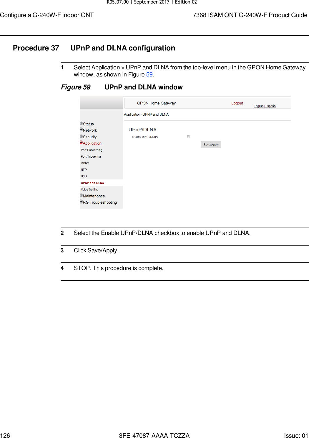 Page 120 of Nokia Bell G240WFV2 7368 ISAM GPON ONU User Manual 7368 ISAM ONT G 240W F Product Guide