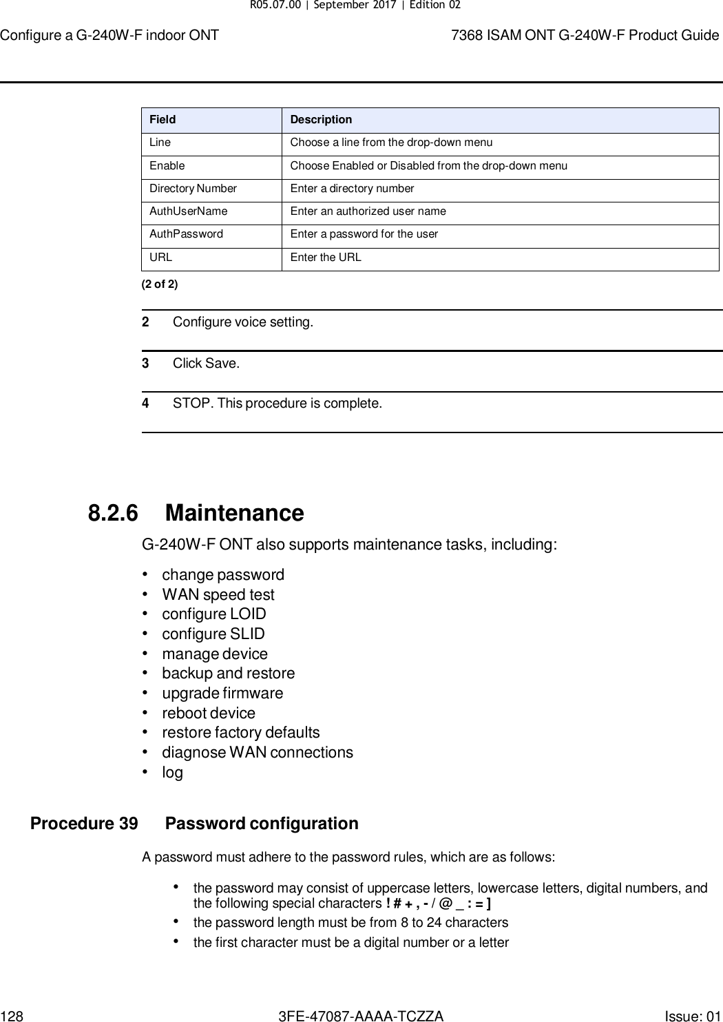 Page 122 of Nokia Bell G240WFV2 7368 ISAM GPON ONU User Manual 7368 ISAM ONT G 240W F Product Guide