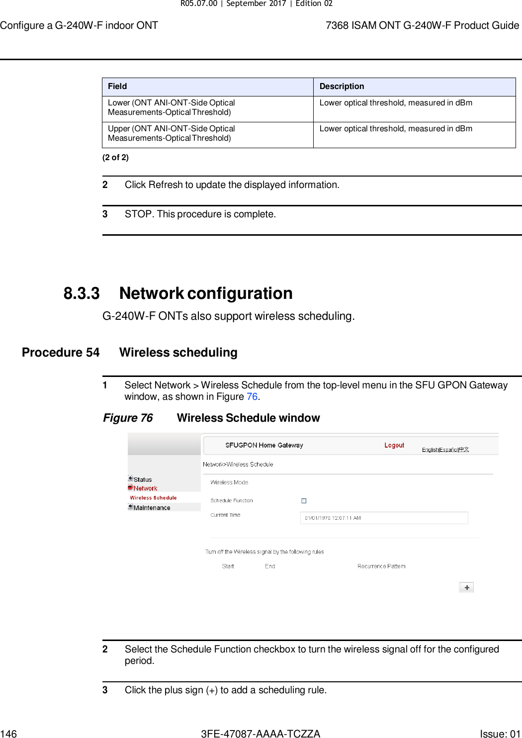 Page 140 of Nokia Bell G240WFV2 7368 ISAM GPON ONU User Manual 7368 ISAM ONT G 240W F Product Guide