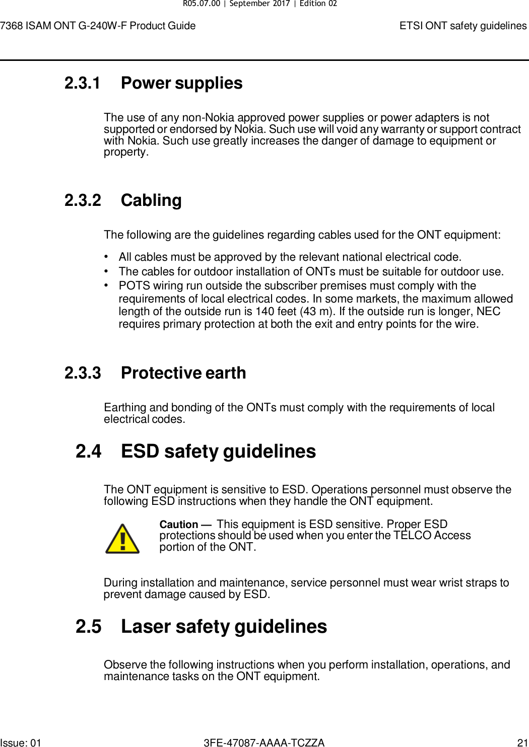 Page 19 of Nokia Bell G240WFV2 7368 ISAM GPON ONU User Manual 7368 ISAM ONT G 240W F Product Guide