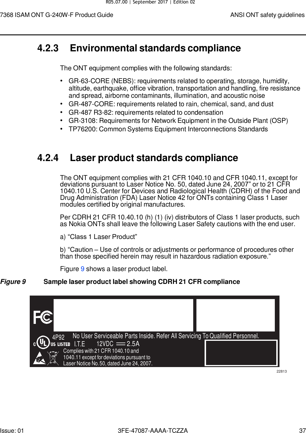 Page 34 of Nokia Bell G240WFV2 7368 ISAM GPON ONU User Manual 7368 ISAM ONT G 240W F Product Guide