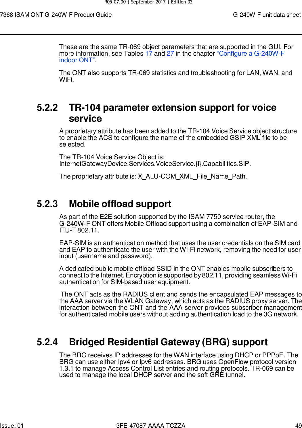 Page 46 of Nokia Bell G240WFV2 7368 ISAM GPON ONU User Manual 7368 ISAM ONT G 240W F Product Guide