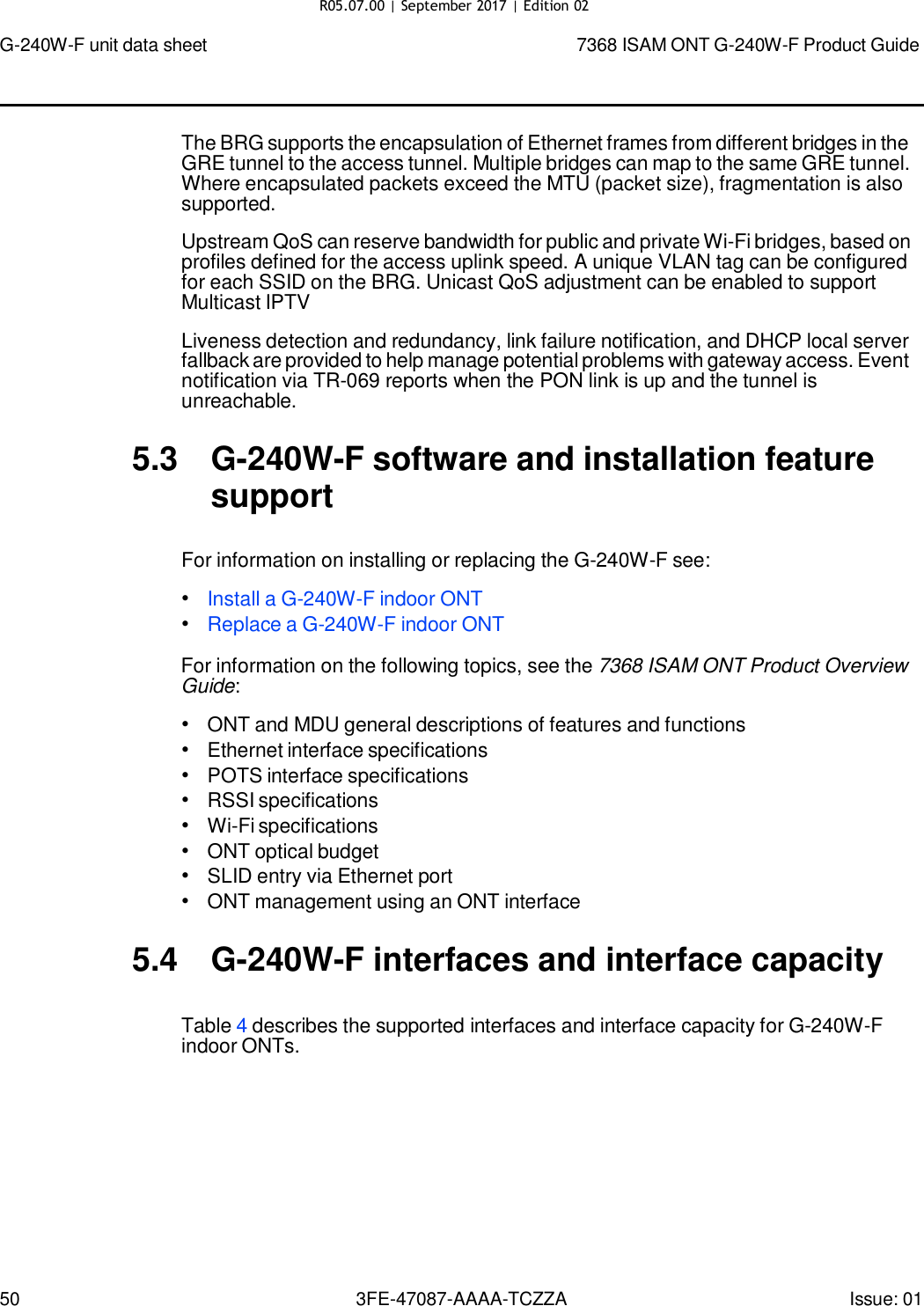 Page 47 of Nokia Bell G240WFV2 7368 ISAM GPON ONU User Manual 7368 ISAM ONT G 240W F Product Guide