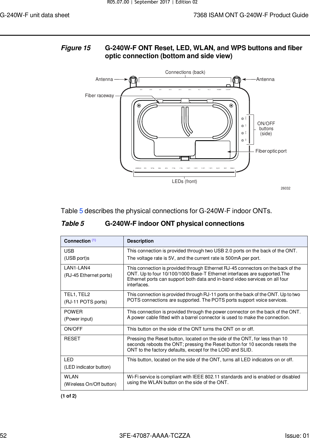 Page 49 of Nokia Bell G240WFV2 7368 ISAM GPON ONU User Manual 7368 ISAM ONT G 240W F Product Guide