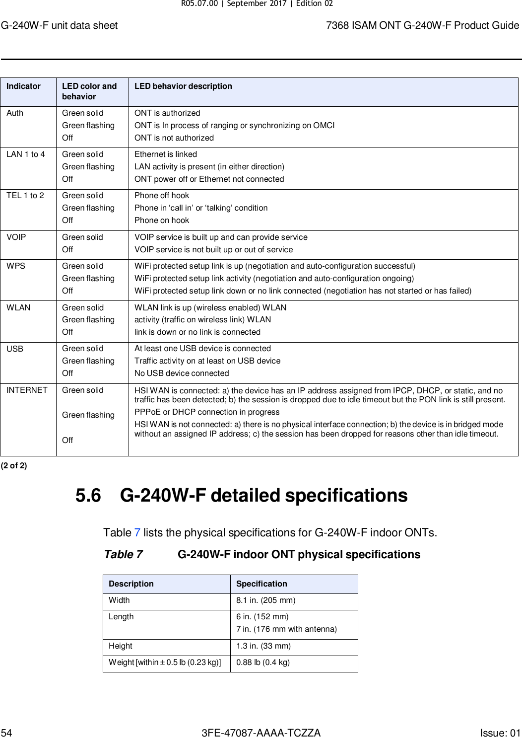 Page 51 of Nokia Bell G240WFV2 7368 ISAM GPON ONU User Manual 7368 ISAM ONT G 240W F Product Guide