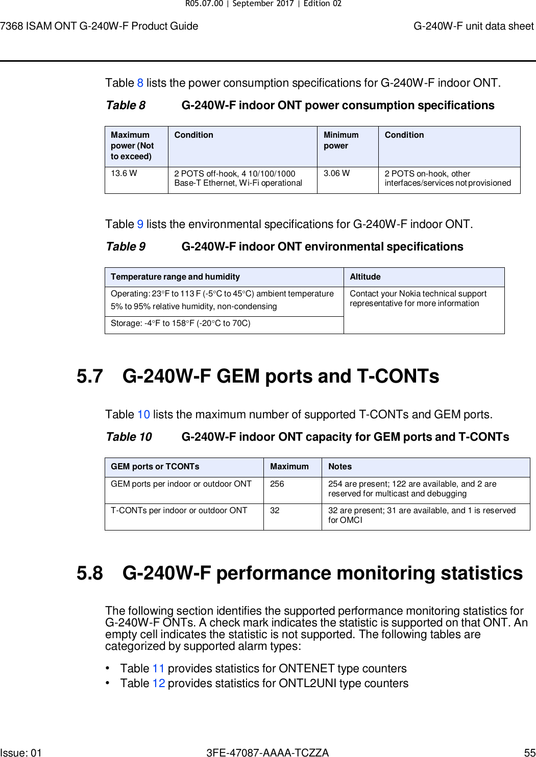 Page 52 of Nokia Bell G240WFV2 7368 ISAM GPON ONU User Manual 7368 ISAM ONT G 240W F Product Guide