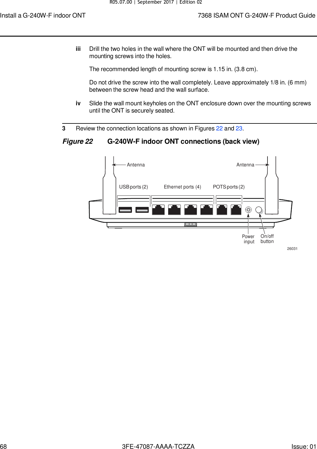 Page 64 of Nokia Bell G240WFV2 7368 ISAM GPON ONU User Manual 7368 ISAM ONT G 240W F Product Guide