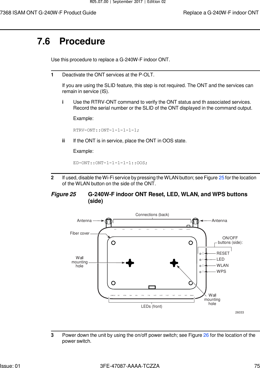 Page 70 of Nokia Bell G240WFV2 7368 ISAM GPON ONU User Manual 7368 ISAM ONT G 240W F Product Guide