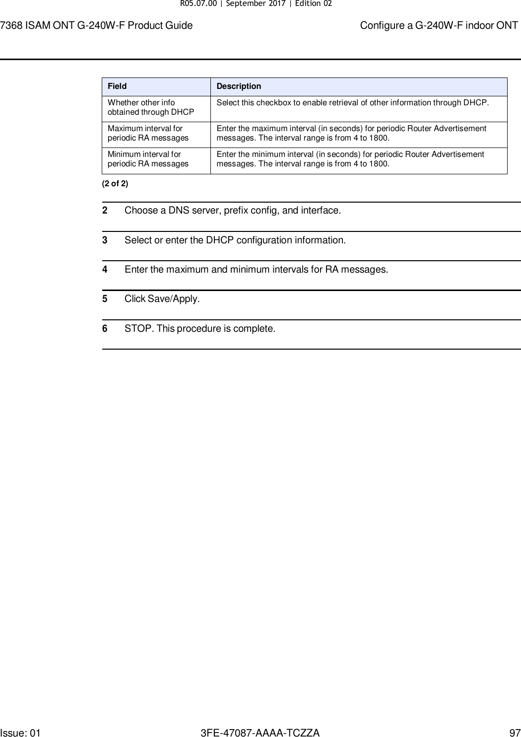 Page 91 of Nokia Bell G240WFV2 7368 ISAM GPON ONU User Manual 7368 ISAM ONT G 240W F Product Guide