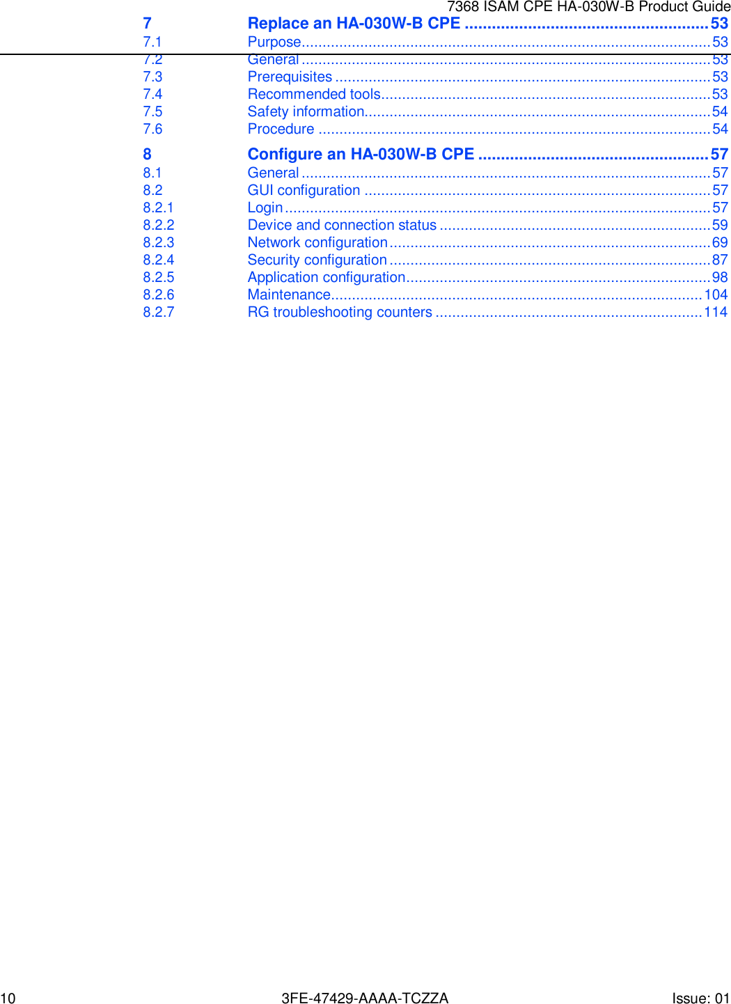 Page 10 of Nokia Bell HA030WB 7368 Intelligent Services Access Manager CPE User Manual 7368 ISAM CPE HA 020W A Product Guide