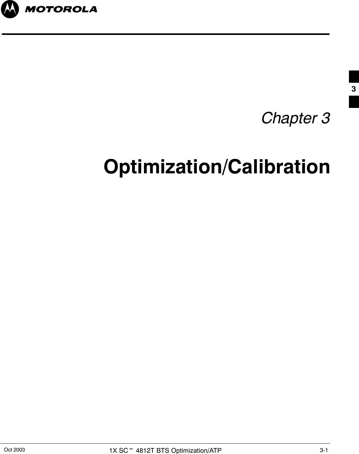 Oct 2003 1X SCt 4812T BTS Optimization/ATP 3-1Chapter 3Optimization/Calibration3
