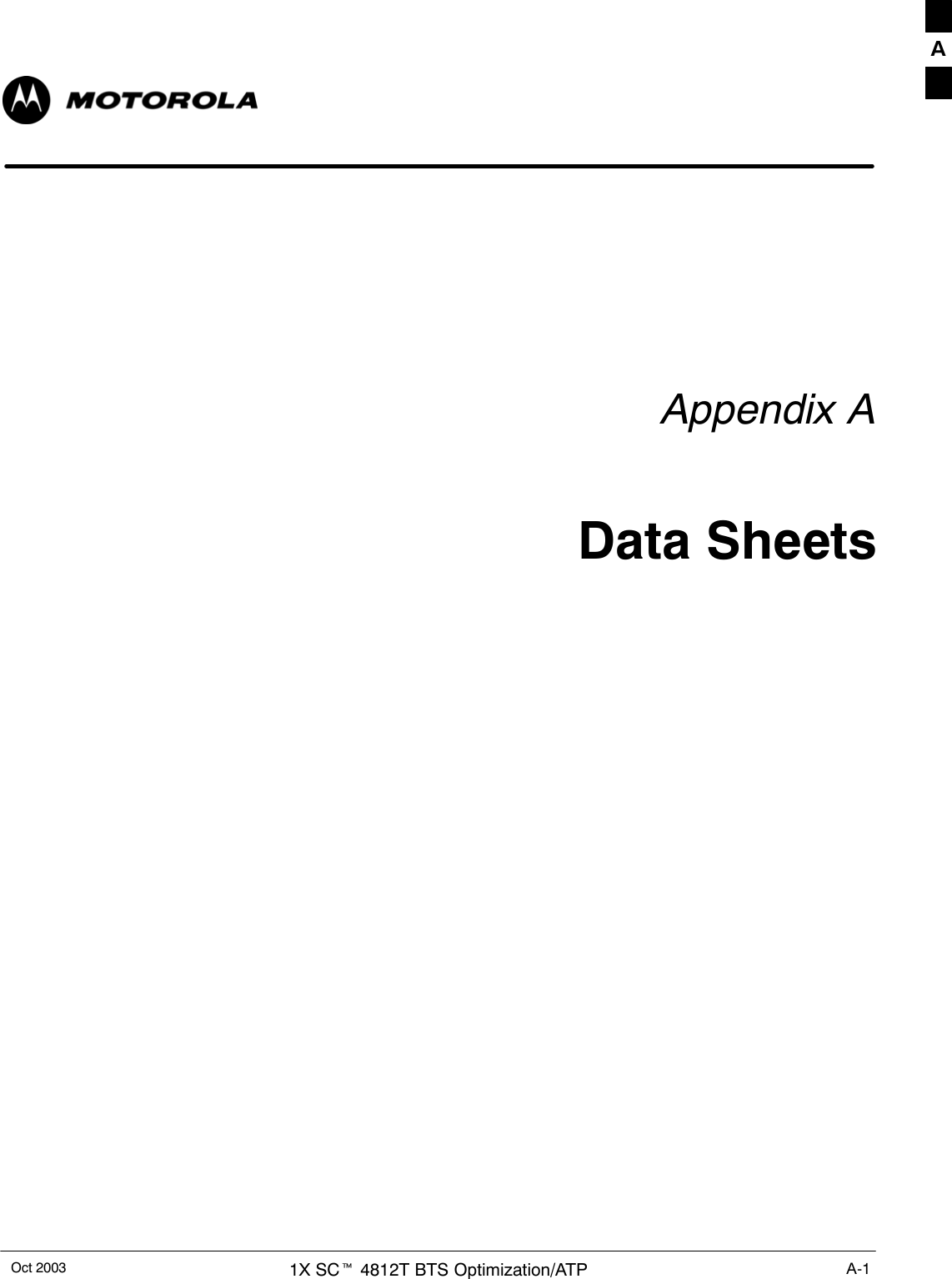 Oct 2003 1X SCt 4812T BTS Optimization/ATP A-1Appendix AData SheetsA