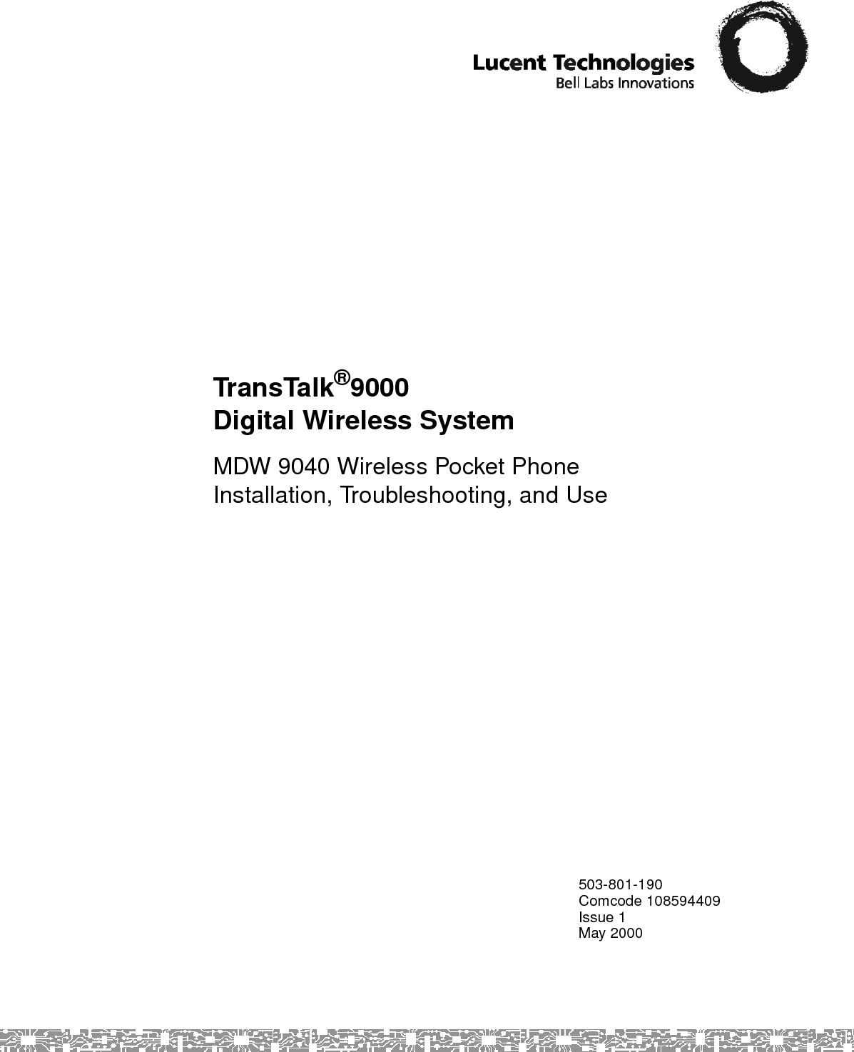 Copyright © 1997, 1998 by Lucent Technologies. All rights reserved.For trademark, regulatory compliance, and related legal information, see thecopyright and legal notices section of this document.