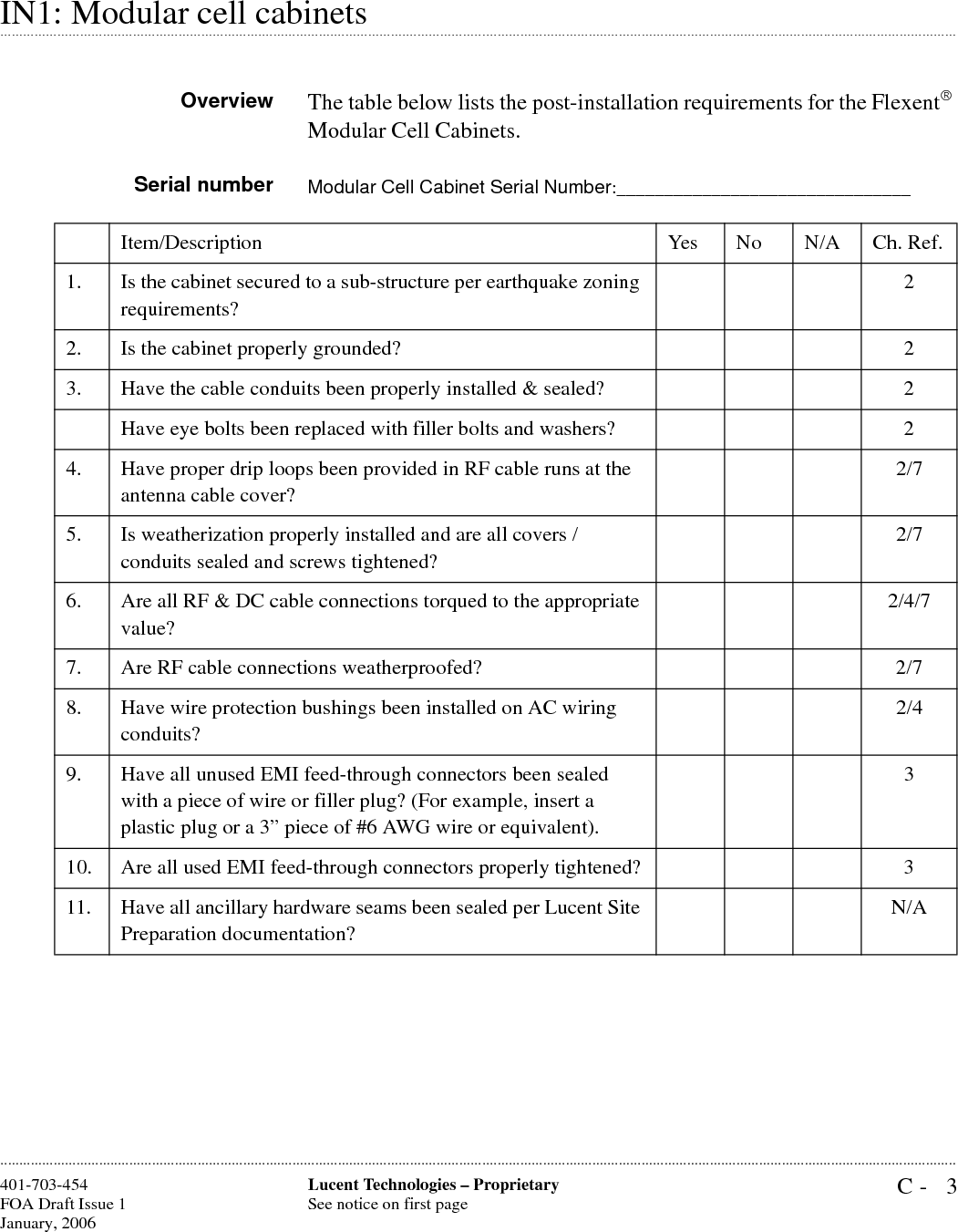 C- 4 Lucent Technologies – ProprietarySee notice on first page  401-703-454FOA Draft Issue 1January, 2006...........................................................................................................................................................................................................................................................