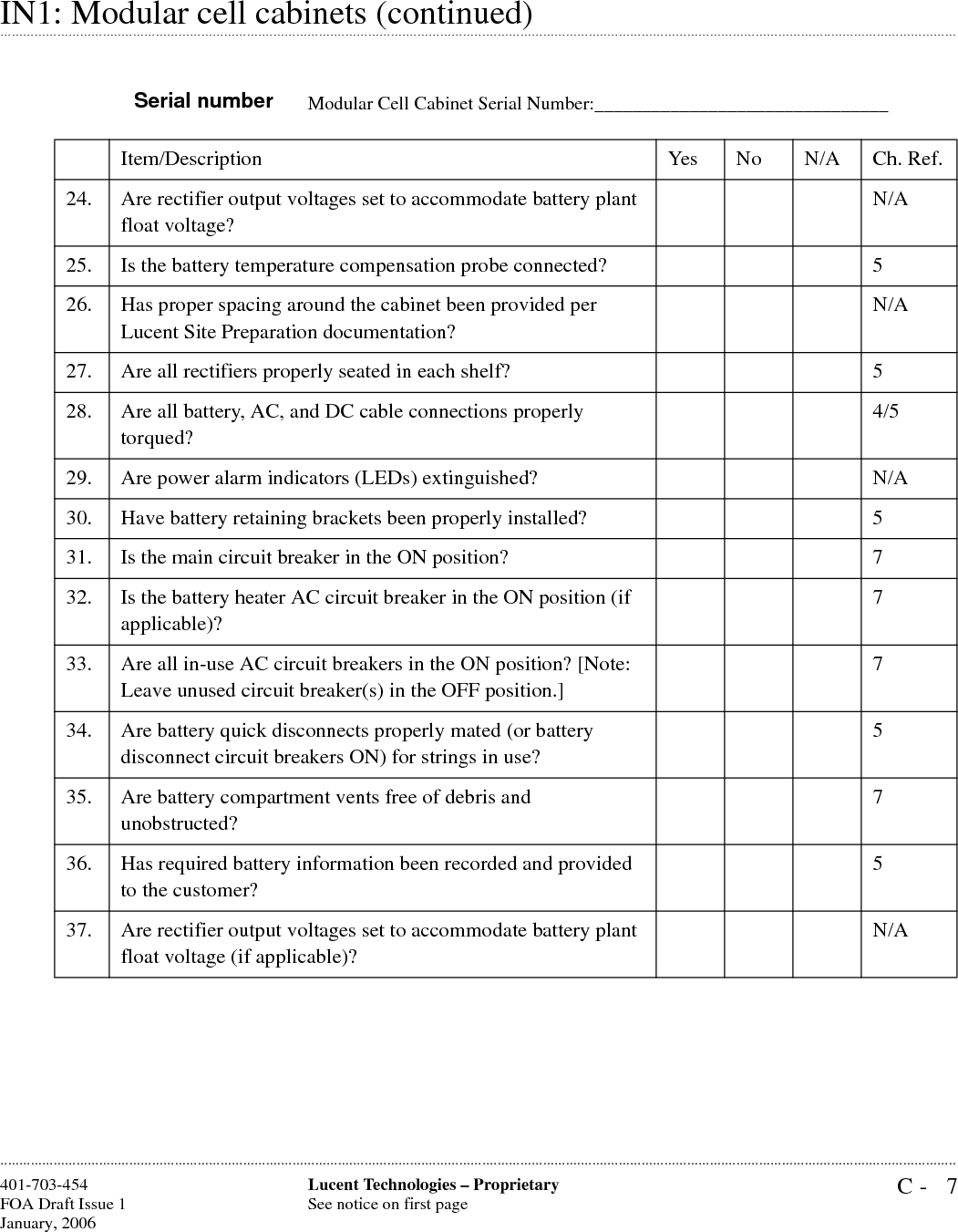 C- 8 Lucent Technologies – ProprietarySee notice on first page  401-703-454FOA Draft Issue 1January, 2006...........................................................................................................................................................................................................................................................