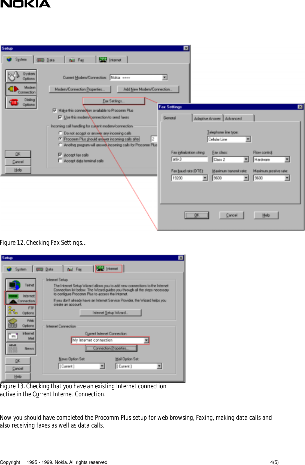 Page 4 of 5 - Nokia 4.7 Quick Guide To Using The Data Suite With Procomm Plus V. (PDF File) User Manual  15263c94-8084-487e-8f26-32e42c87e93b