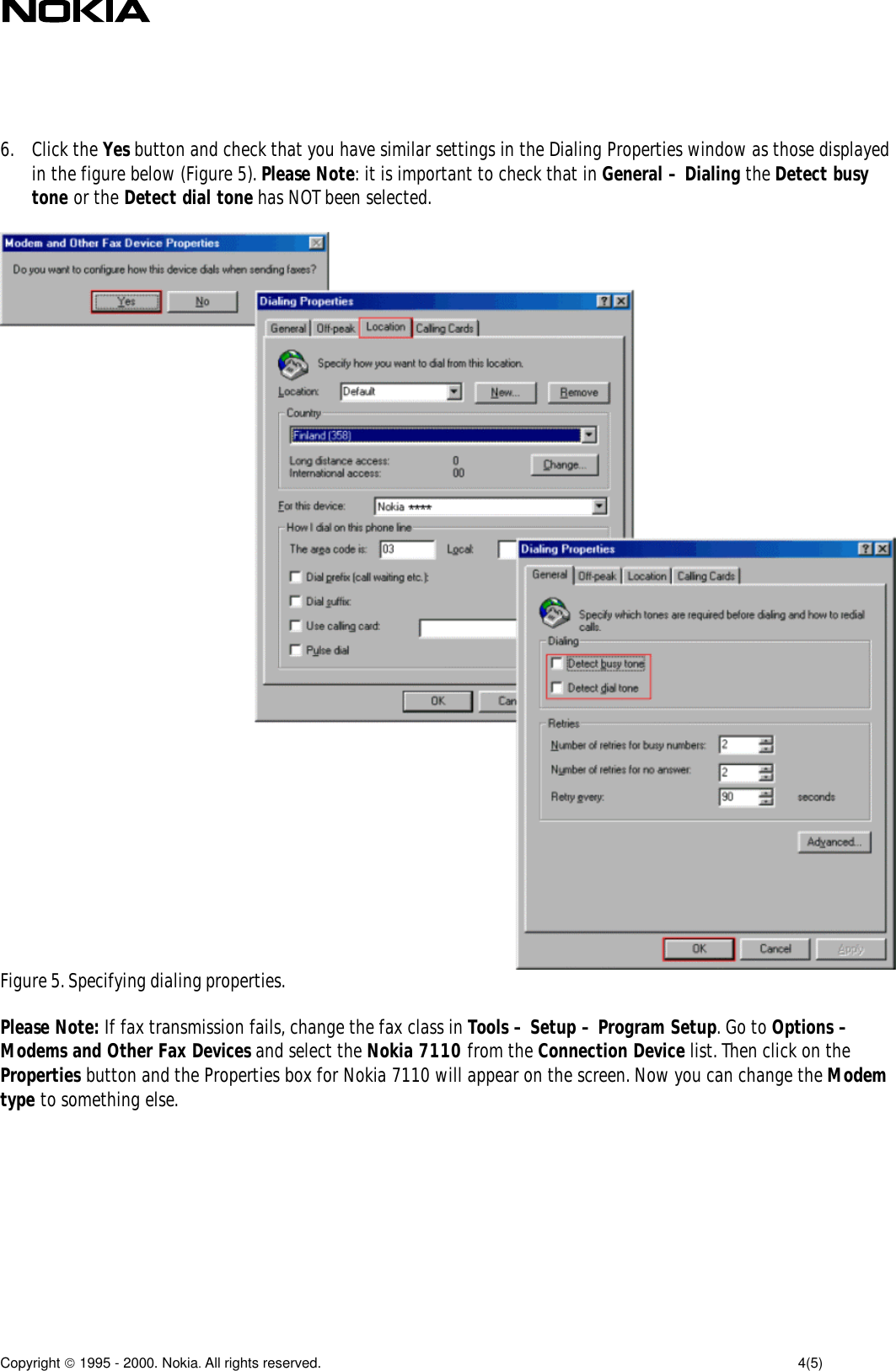 Page 4 of 5 - Nokia 7110 Quick Guide To Using The With Winfax Pro 9 (PDF File) User Manual  13680122-1c4c-49d4-a0d7-c47073ee1cc6