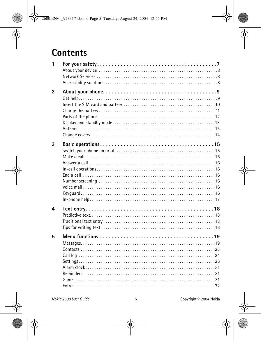 Nokia 2600 Users Manual 2600 Env1