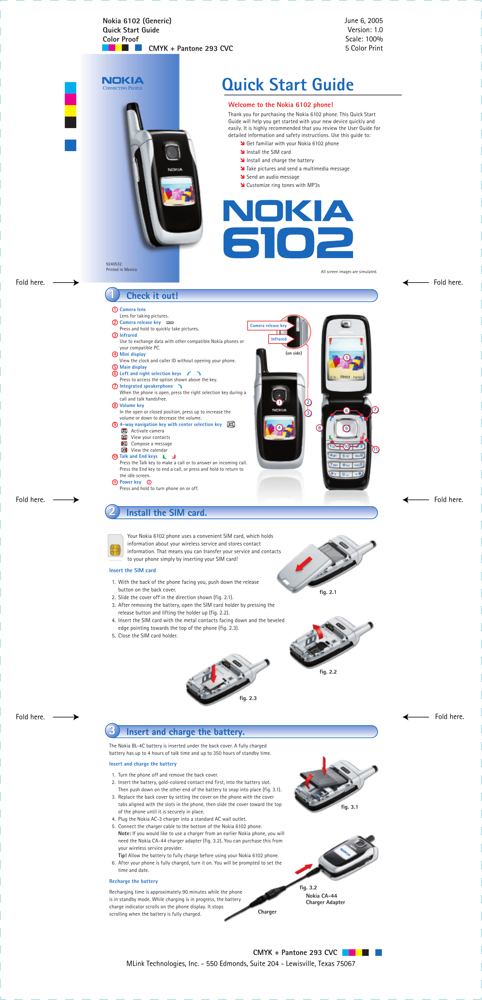 Page 1 of 2 - Nokia Nokia-6102-Quick-Start-Guide-  Nokia-6102-quick-start-guide