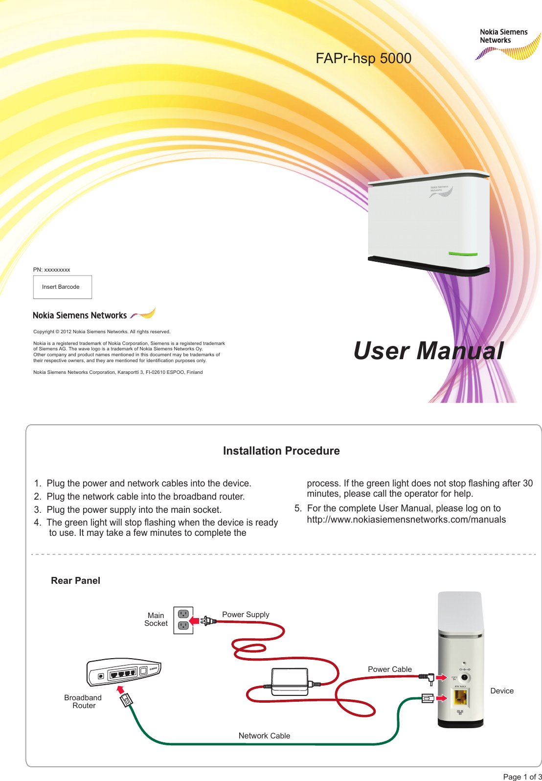 Page 1 of 3 - Nokia Nokia-Fapr-Hsp-5000-Users-Manual- ManualsLib - Makes It Easy To Find Manuals Online!  Nokia-fapr-hsp-5000-users-manual