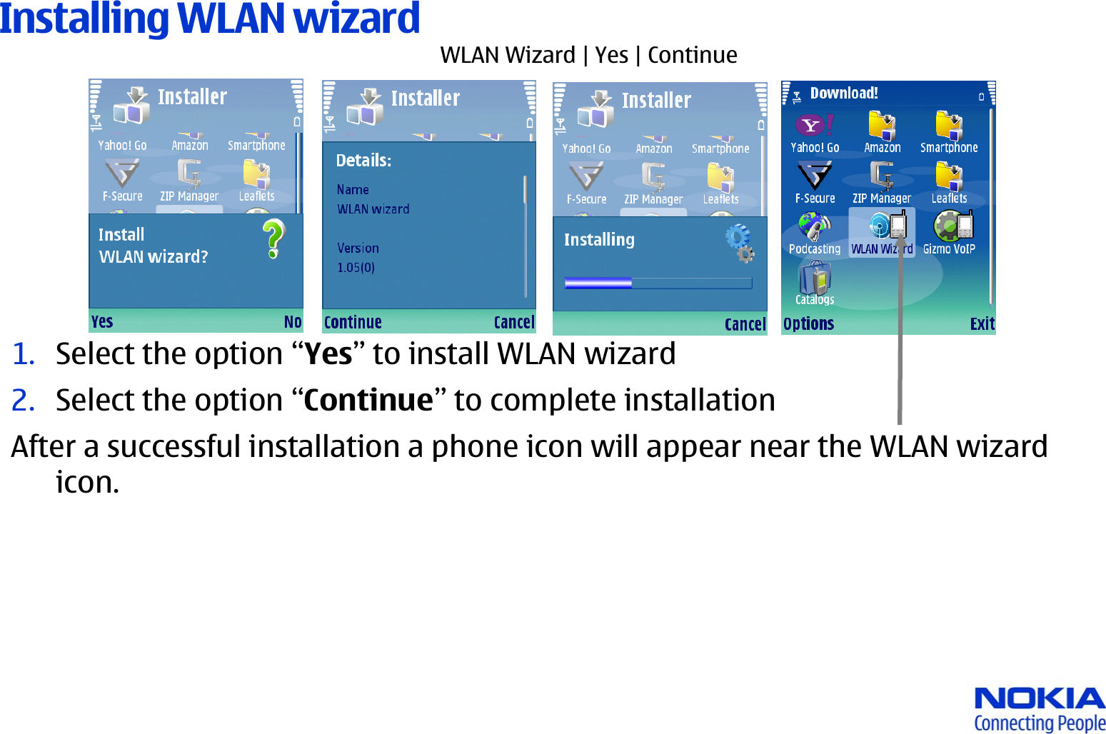 Page 2 of 5 - Nokia Nokia-N80-Internet-Edition-Users-Manual- Installing WLAN Wizard  Nokia-n80-internet-edition-users-manual