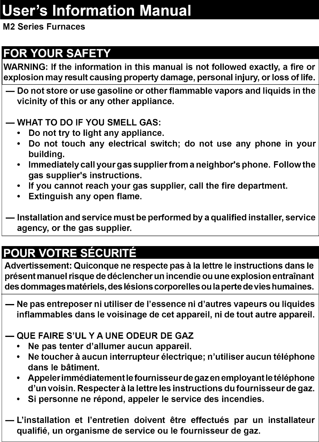 Page 1 of 8 - Nordyne M2RC-080A User Manual  FURNACE - Manuals And Guides L0612156