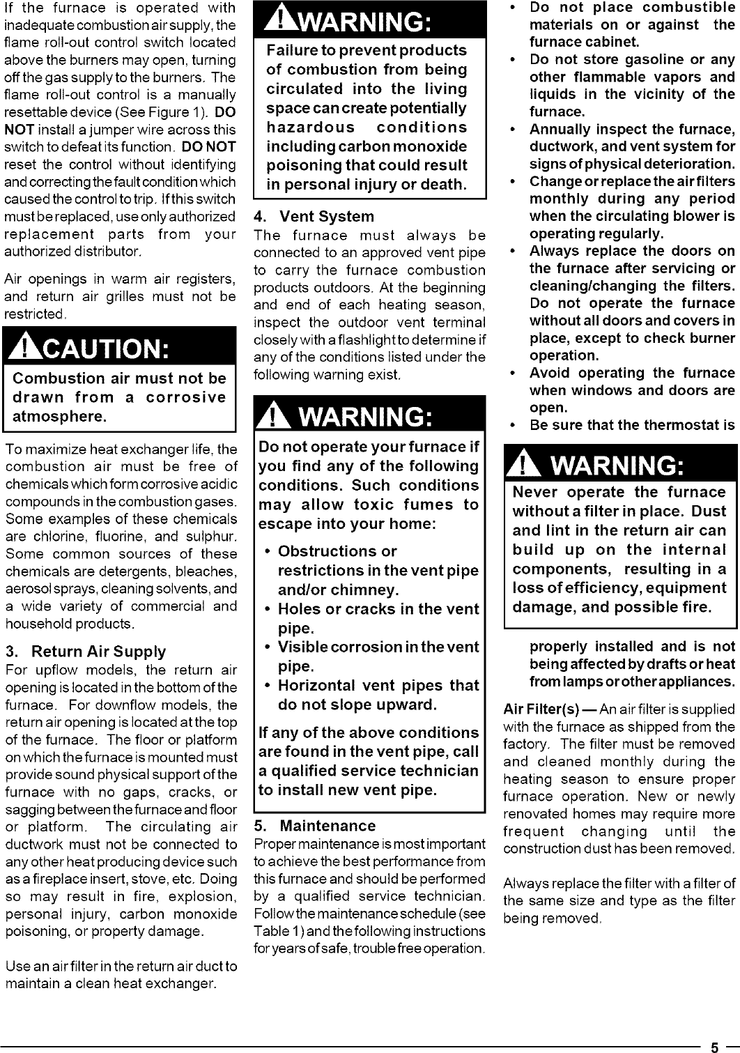Page 5 of 8 - Nordyne M2RC-080A User Manual  FURNACE - Manuals And Guides L0612156