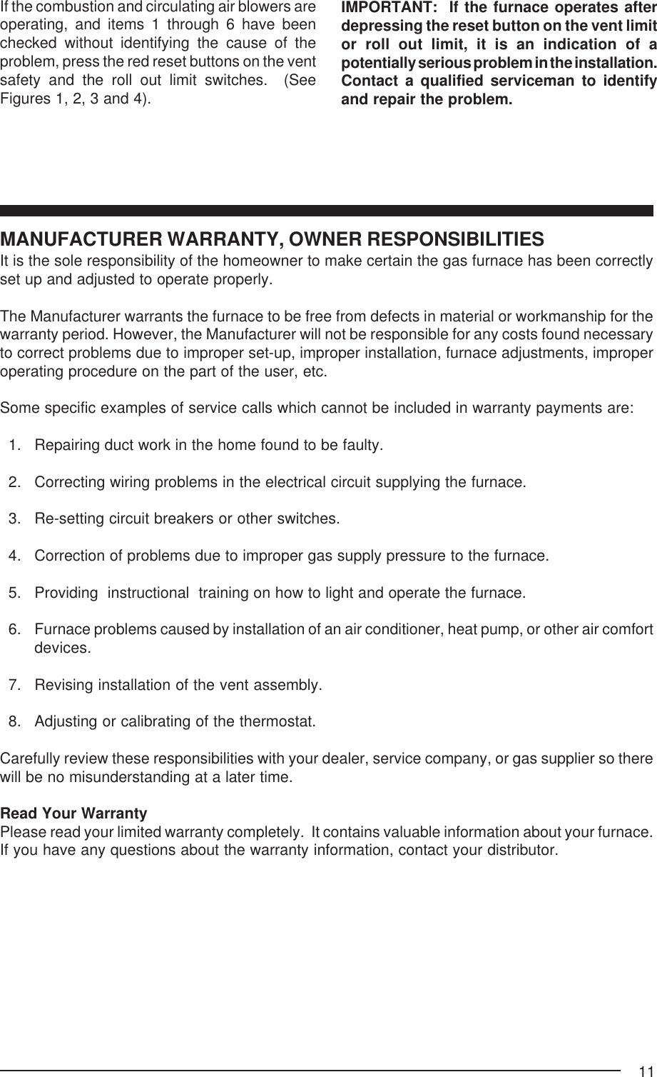 Page 11 of 12 - Nordyne Nordyne-Residential-Gas-Furnaces-Users-Manual- 708222-0 G6TA Furn. UM.PMD  Nordyne-residential-gas-furnaces-users-manual