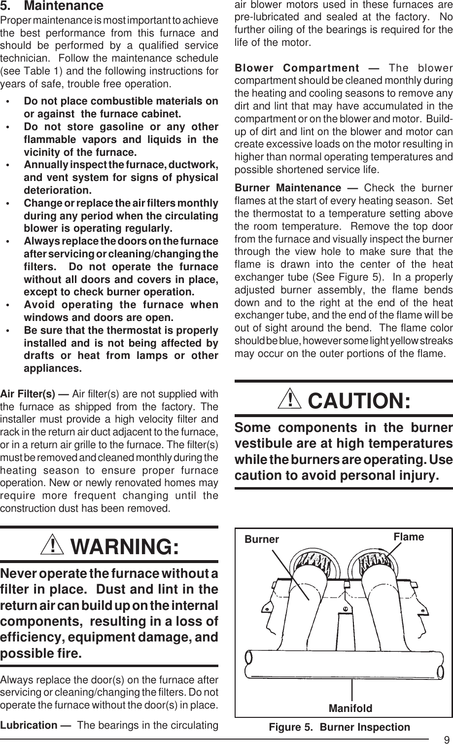 Page 9 of 12 - Nordyne Nordyne-Residential-Gas-Furnaces-Users-Manual- 708222-0 G6TA Furn. UM.PMD  Nordyne-residential-gas-furnaces-users-manual