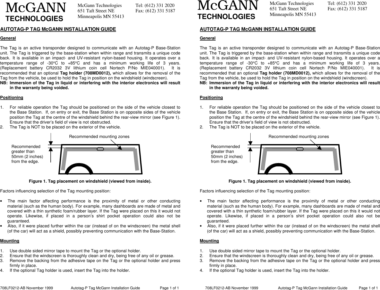 Nortech ATR430P Automobile Tag Reader User Manual 8A