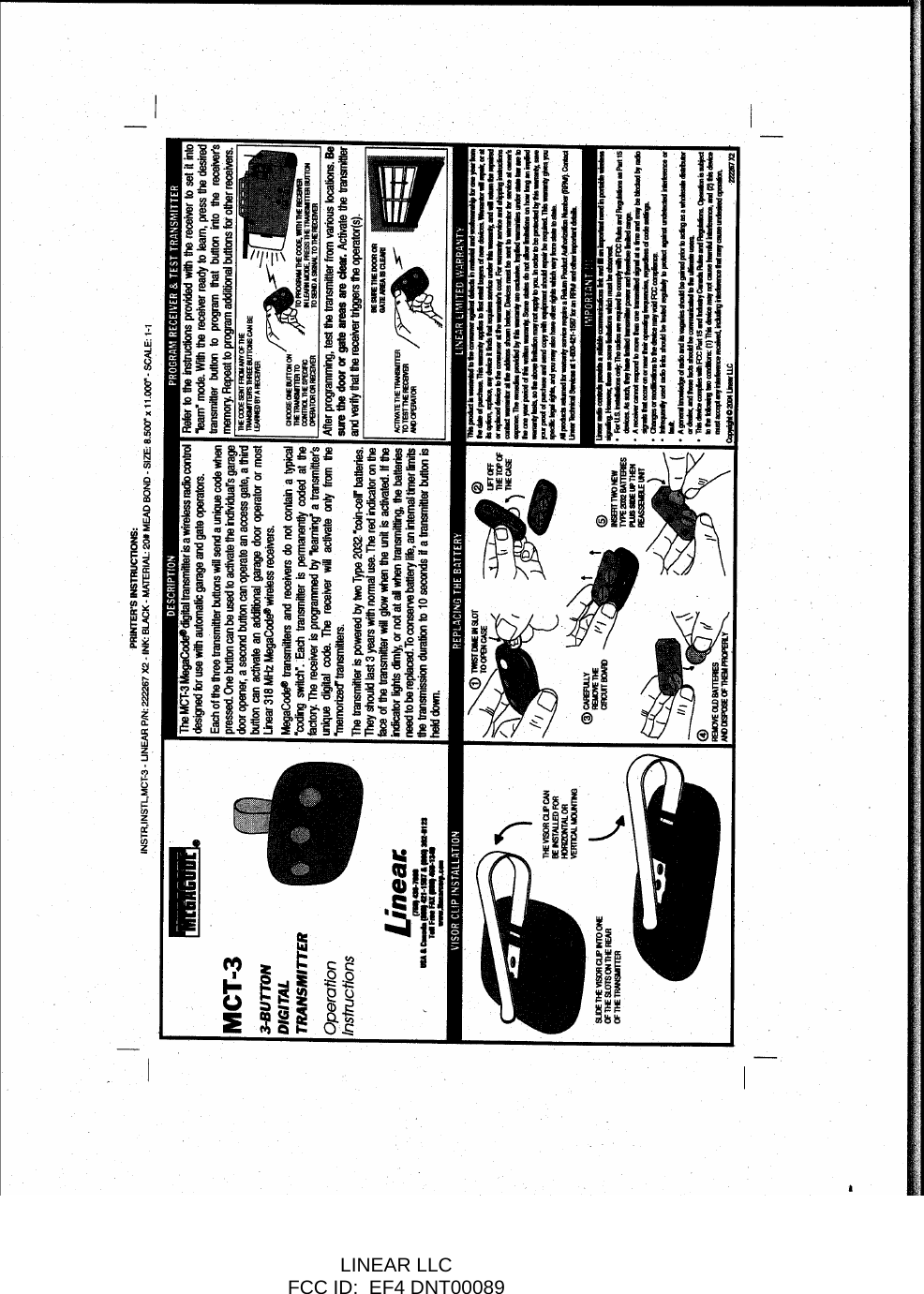  LINEAR LLC   FCC ID:  EF4 DNT00089    