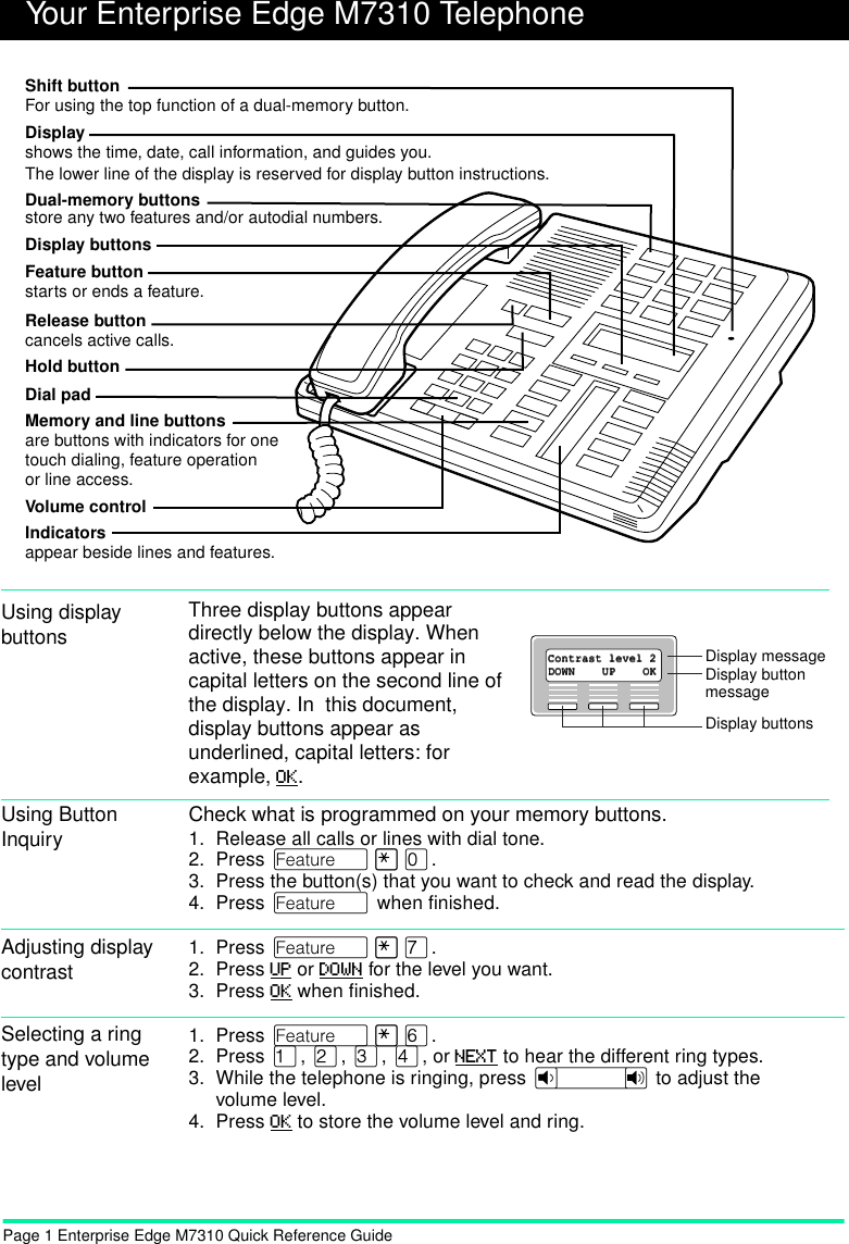 Page 3 of 8 - Nortel-Networks Nortel-Networks-Cell-Phone-M7310-Users-Manual- BCM 2.0 M7310 Quick Reference Guide  Nortel-networks-cell-phone-m7310-users-manual