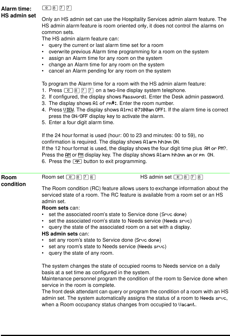 Page 4 of 6 - Nortel-Networks Nortel-Networks-Telephone-M7310-Users-Manual- Norstar ICS Hospitality Features Card  Nortel-networks-telephone-m7310-users-manual